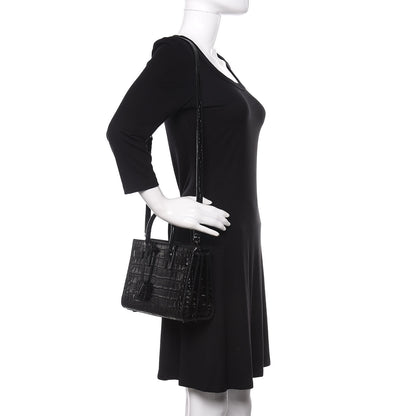 Saint Laurent Calfskin Crocodile Embossed Nano Sac De Jour Black 2 of 10