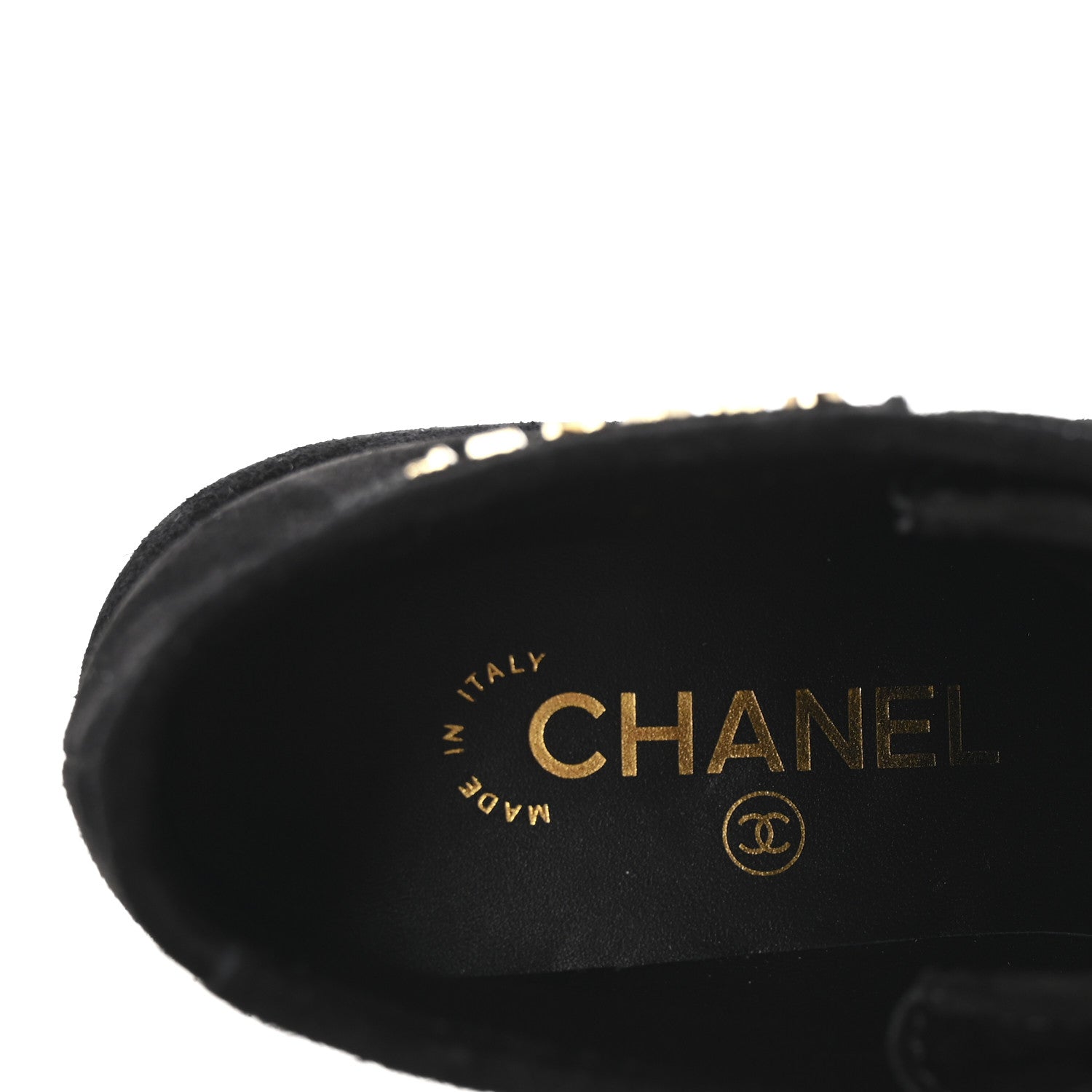 Chanel Suede Calfskin Lace Up Wedge Booties 36.5 Black 8 of 10