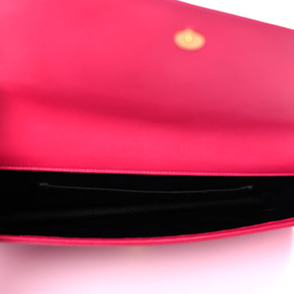 Saint Laurent Calfskin Monogram Large Belle De Jour Clutch Lipstick Fuchsia 6 of 13
