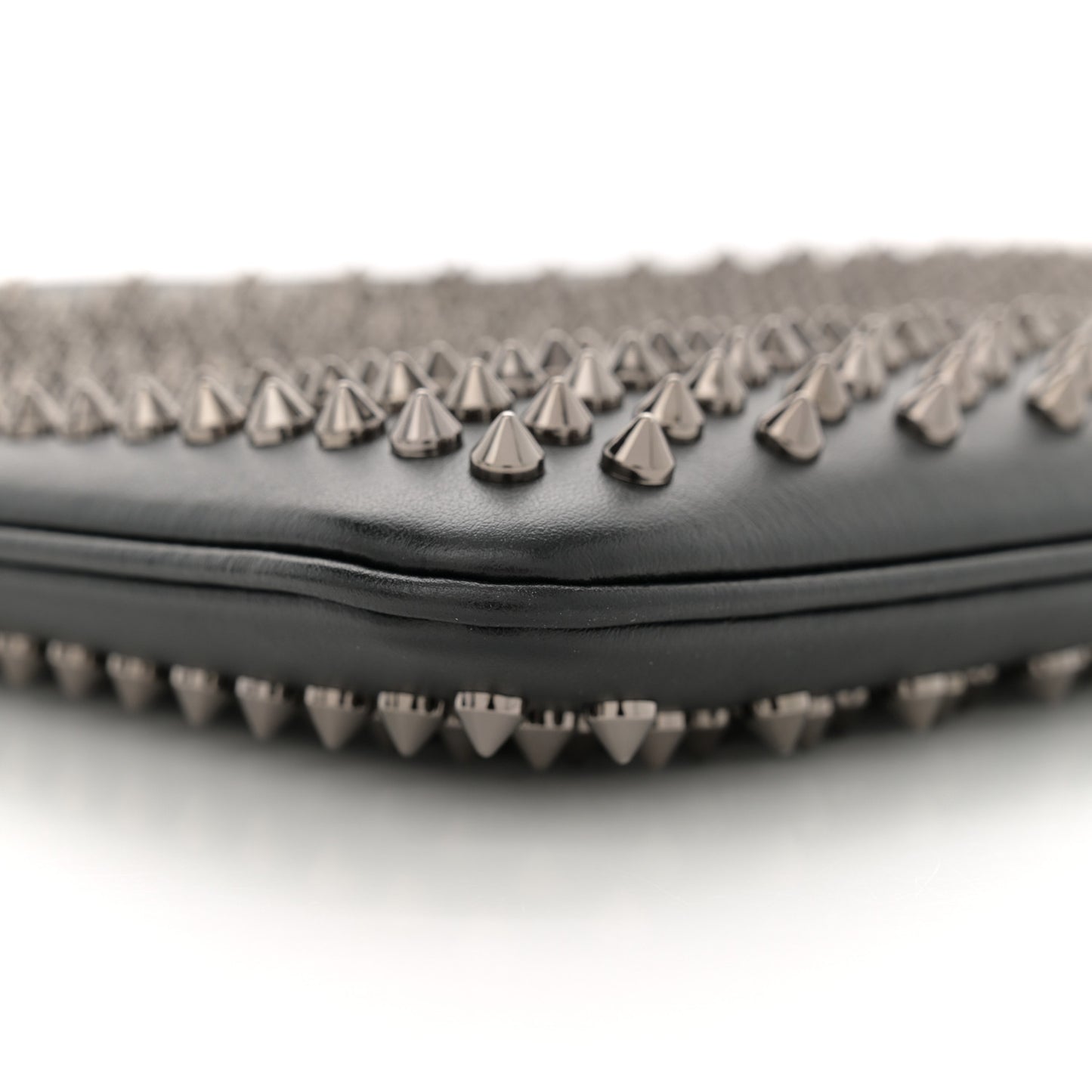 Calfskin Studded Loubiposh Clutch Black