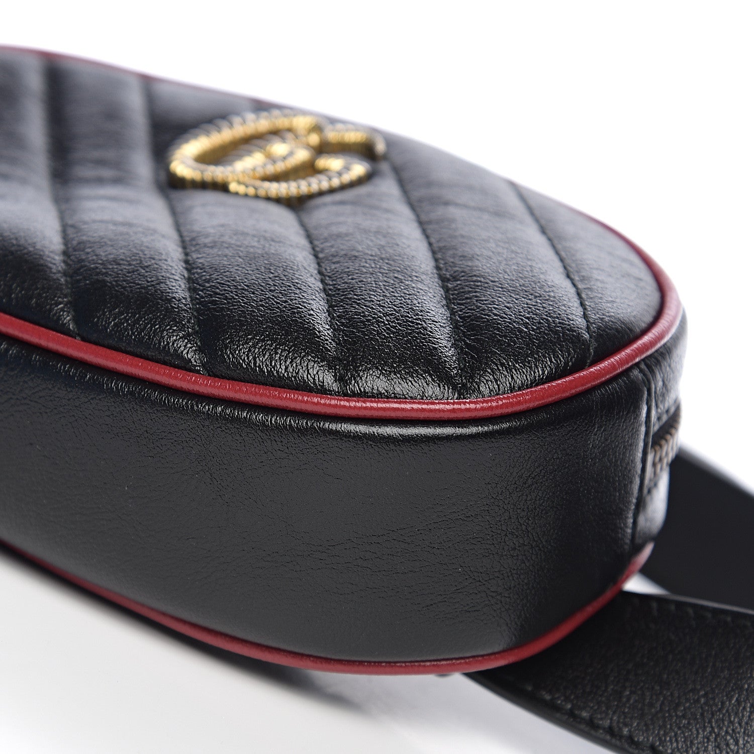 Gucci Calfskin Matelasse GG Marmont Belt Bag 75 30 Black 9 of 9