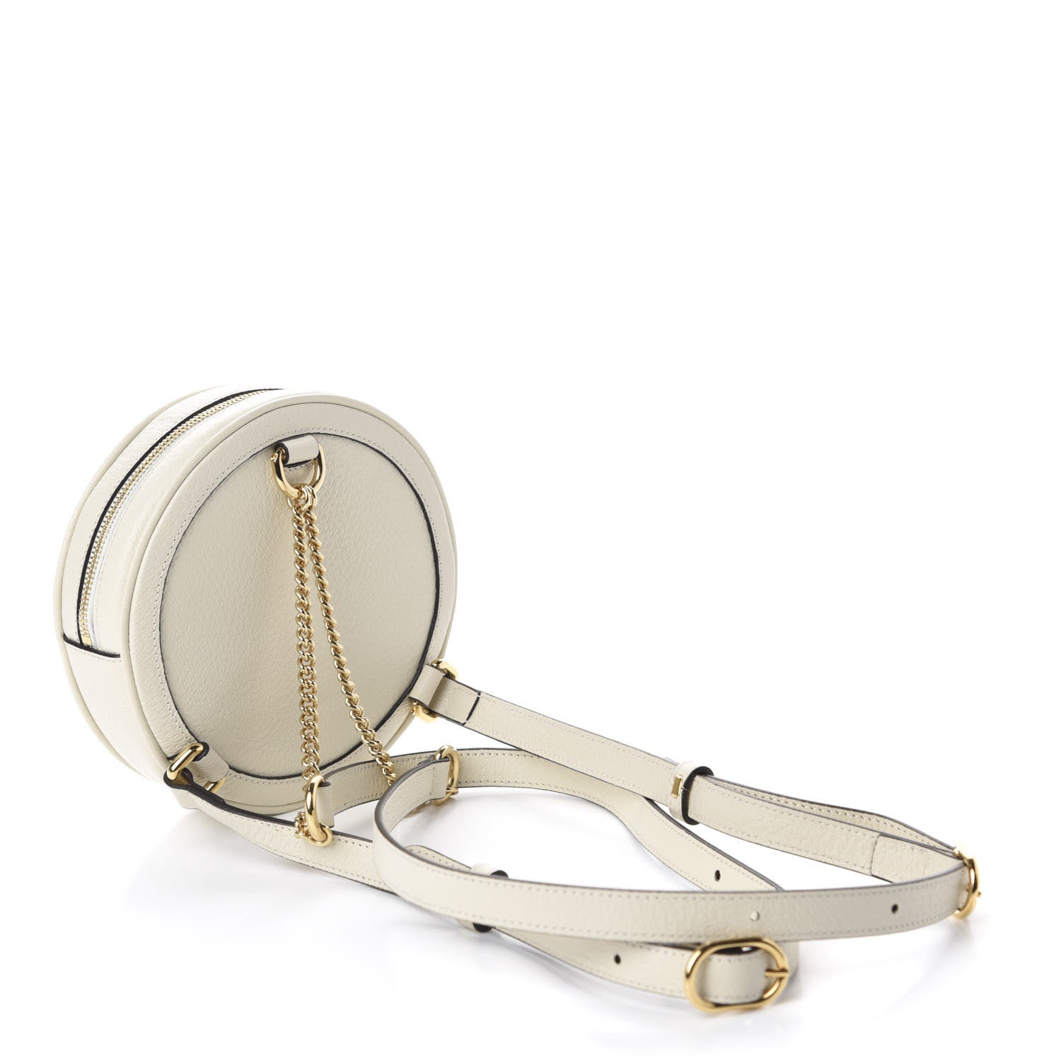 Gucci Textured Calfskin Web Mini Ophidia Round Backpack Mystic White 2 of 10