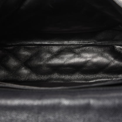 Chanel Washed Caviar Quilted Maxi Single Flap Black 10 of 12