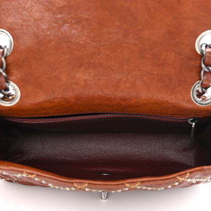 Chanel Washed Lambskin Studded Metal Beauty Flap Brown 5 of 10