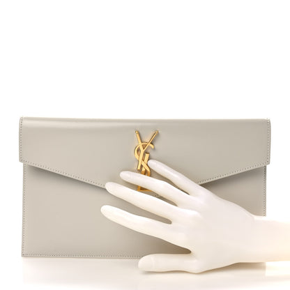 Saint Laurent Smooth Shiny Calfskin Uptown Pouch Crema Soft 2 of 6