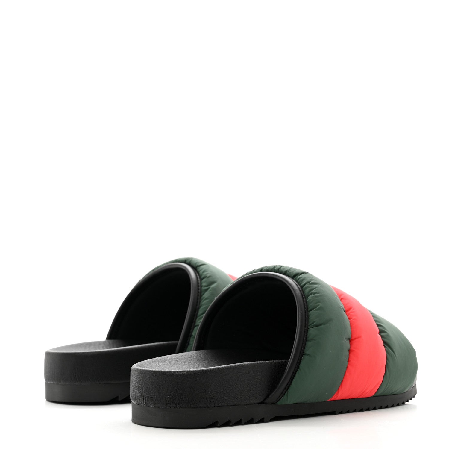 Gucci Nylon Web Womens Slide Sandals 36 Black Green Red 4 of 7
