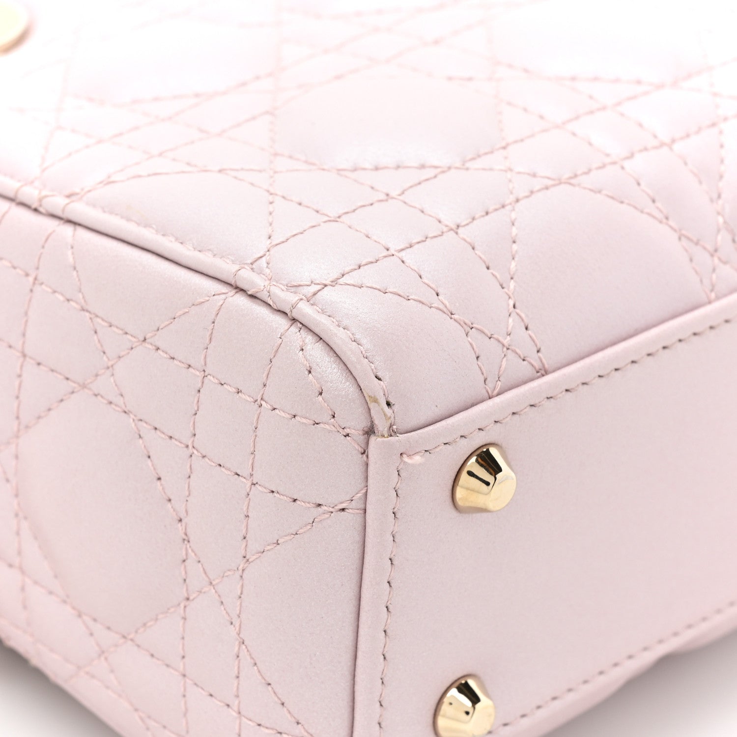 Christian Dior Metallic Lambskin Cannage Mini Lady Dior Lotus 10 of 11