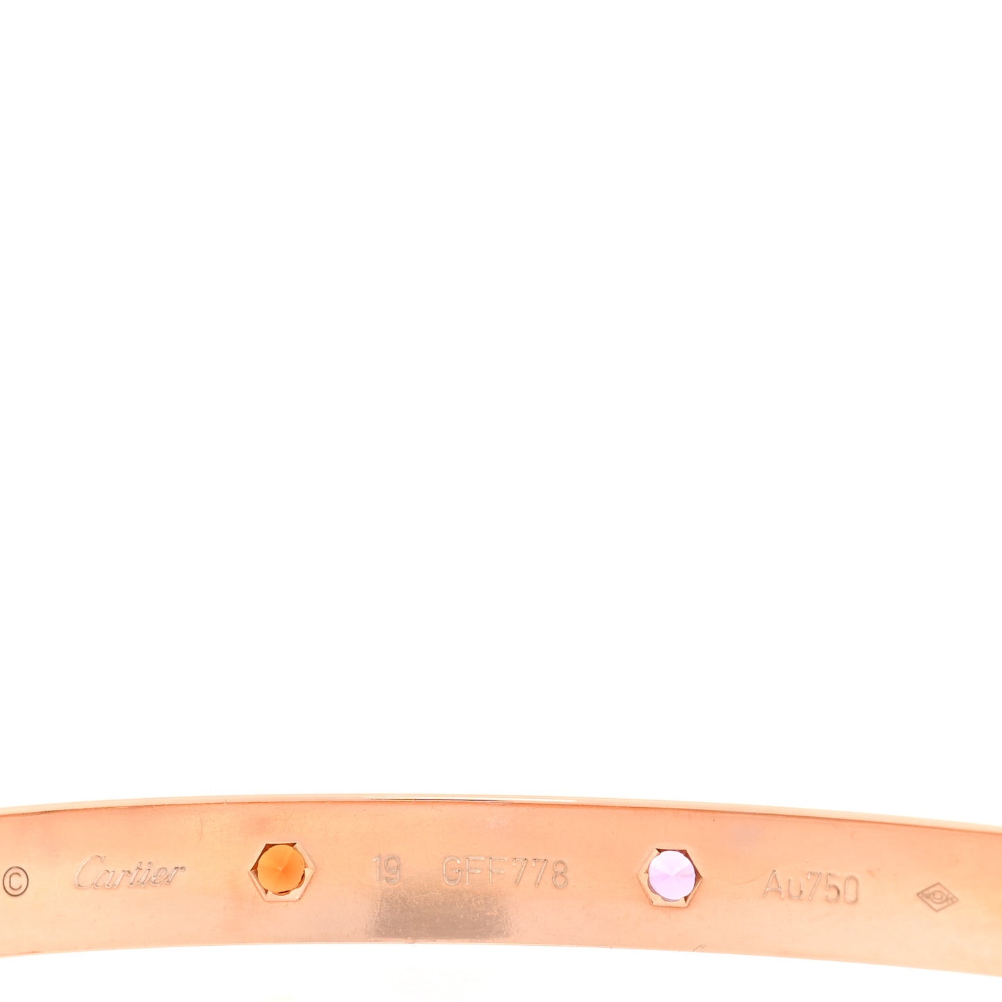 18K Pink Gold Sapphire Garnet Amethyst LOVE Bracelet 19