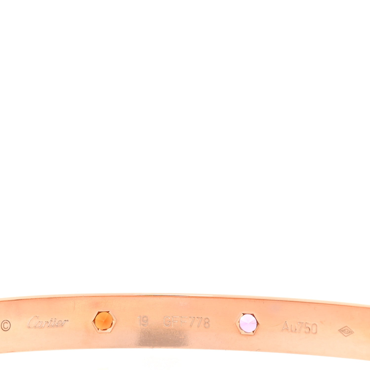 Cartier 18K Pink Gold Sapphire Garnet Amethyst LOVE Bracelet 19 5 of 16