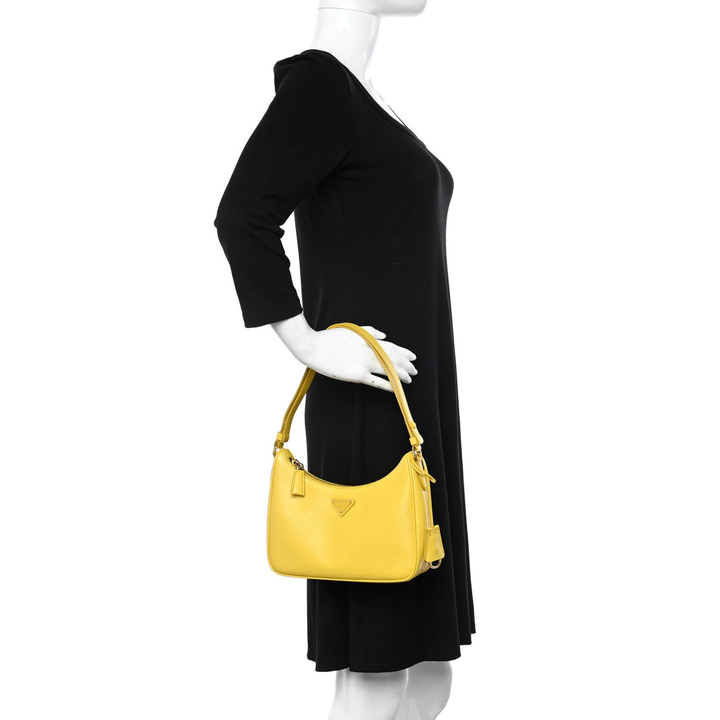 Saffiano Lux Re-Edition Mini Shoulder Bag Soleil