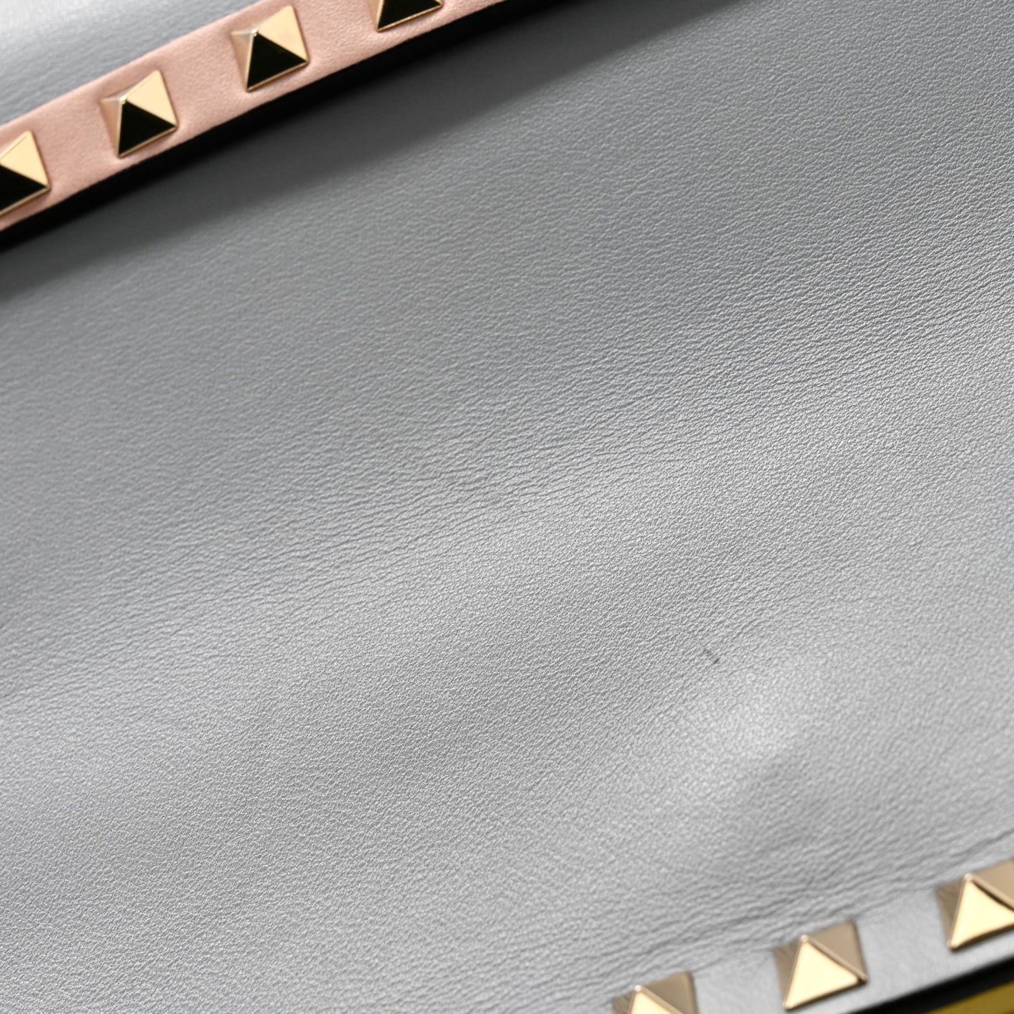 Nappa Watercolor Rockstud Wristlet Clutch Rose Green Yellow Sky