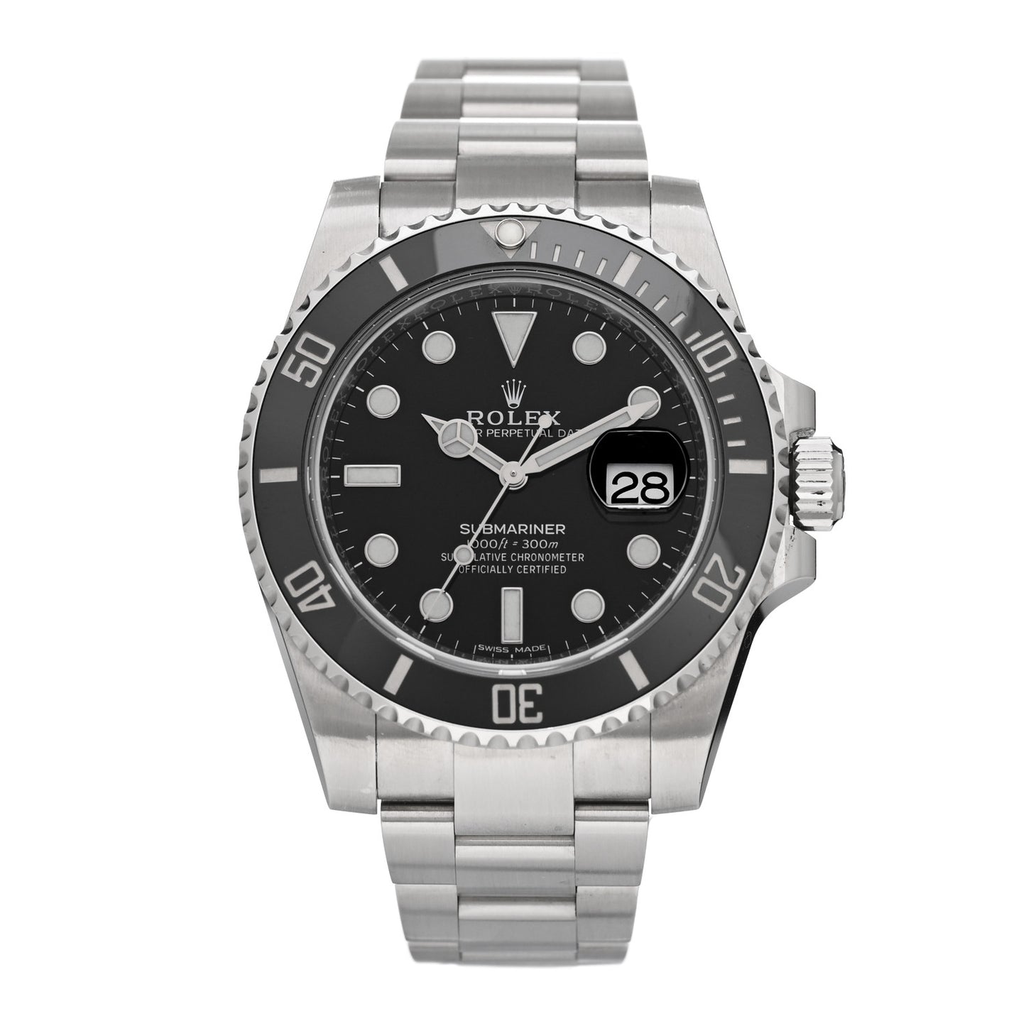 Stainless Steel 40mm Oyster Perpetual Submariner Date Watch Black 116610LN