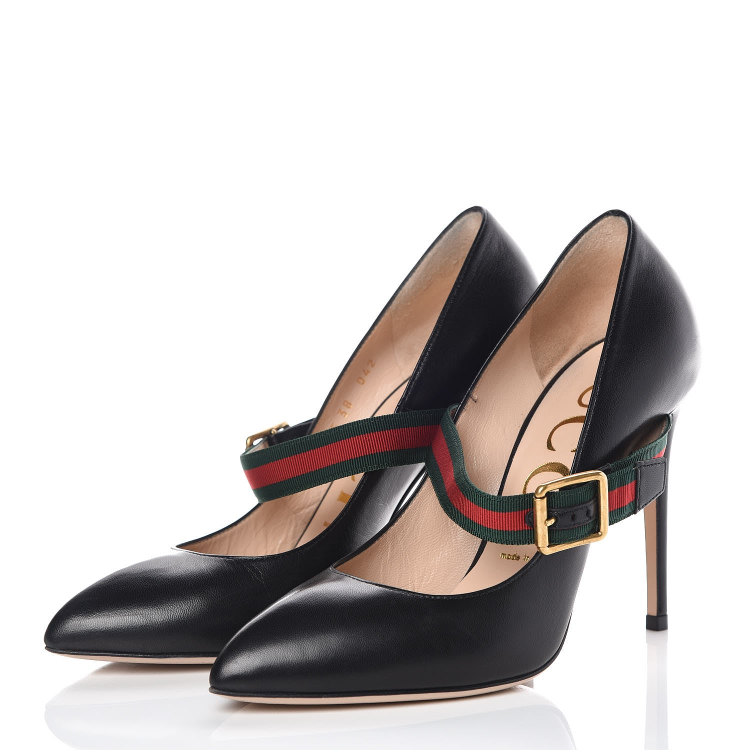 Gucci Malaga Kid Sylvie High Heel Pumps 38 Black 3 of 11