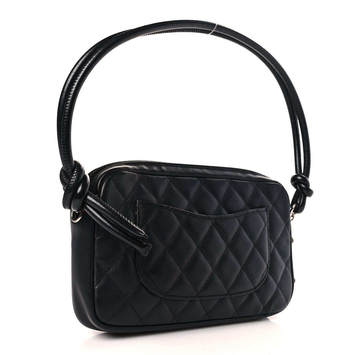 Calfskin Quilted Cambon Pochette Black White