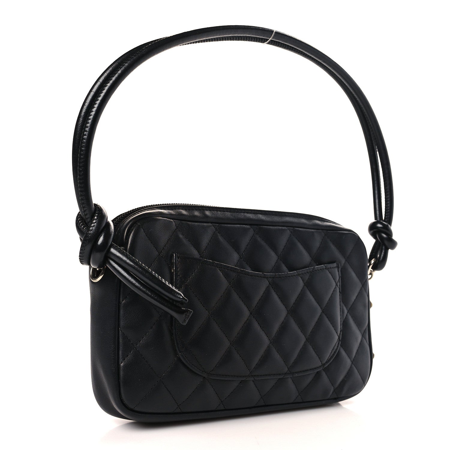 Chanel Calfskin Quilted Cambon Pochette Black White 3 of 9