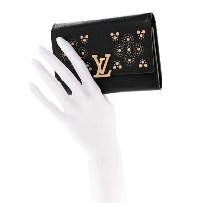 Louis Vuitton Taurillon Perforated Capucines Compact Wallet Black 2 of 6