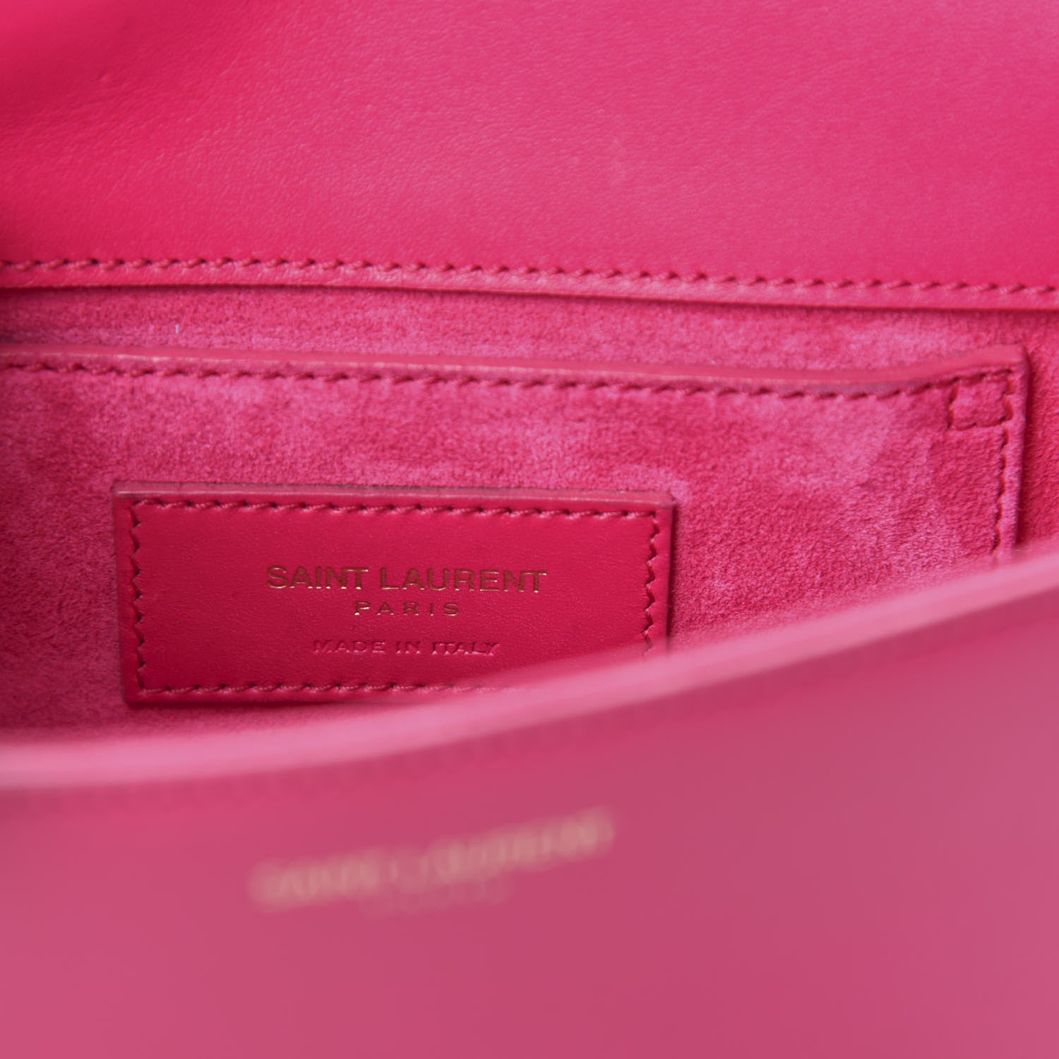 Saint Laurent Smooth Calfskin Small Classic Monogram Universite Bag Fuchsia 8 of 11