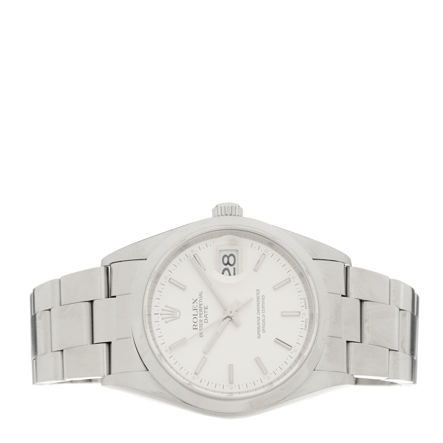 Rolex Stainless Steel 34mm Oyster Perpertual Date Watch Silver 15200 2 of 4