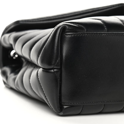 Saint Laurent Calfskin Y Quilted Monogram Small Loulou Chain Satchel Black 9 of 12