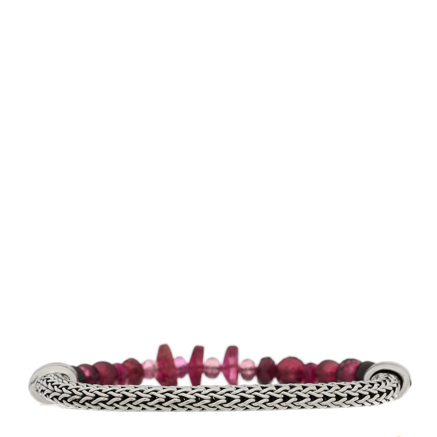 Sterling Silver Pink Tourmaline Classic Chain Bracelet