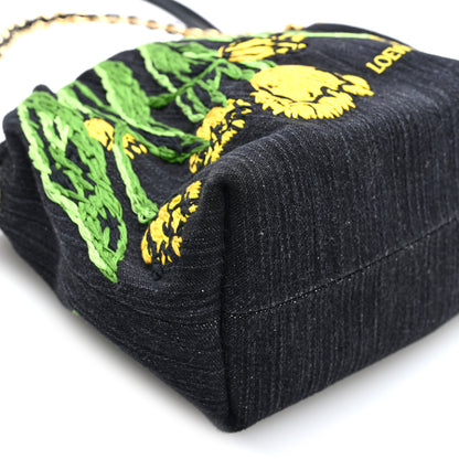 Loewe Denim Calfskin Tulip Paulas Ibiza Medium Donut Chain Flamenco Knot Clutch Black Multicolor 7 of 8
