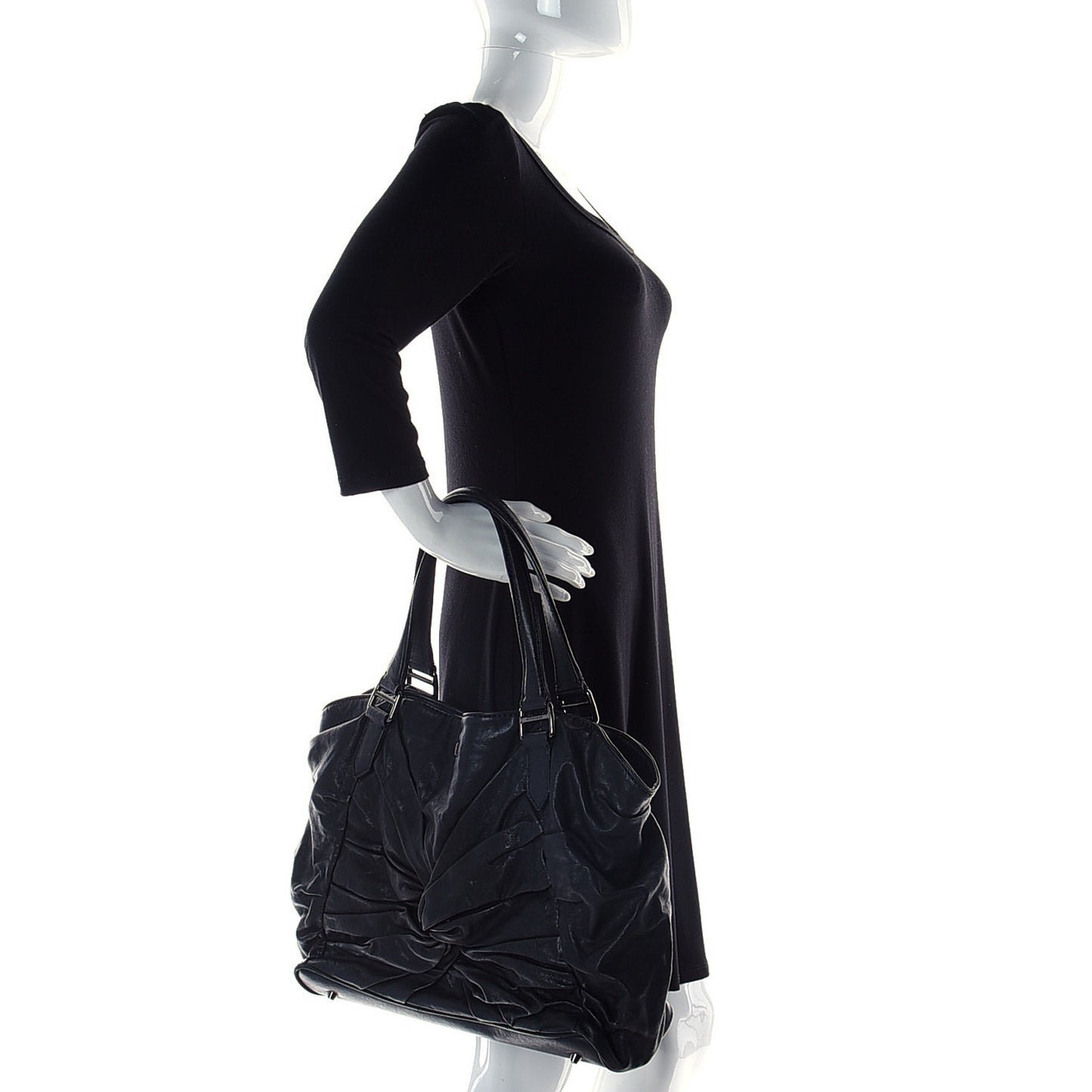 Lambskin Maggie Soft Knot Hobo Black