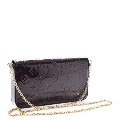 Louis Vuitton Vernis Pochette Felicie Chain Wallet Amarante 3 of 7