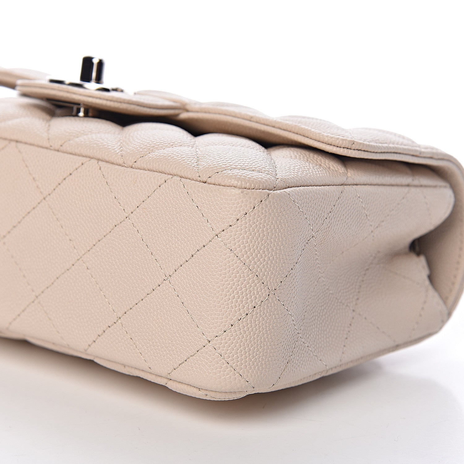 Chanel Caviar Quilted Mini Rectangular Flap Light Beige 10 of 11