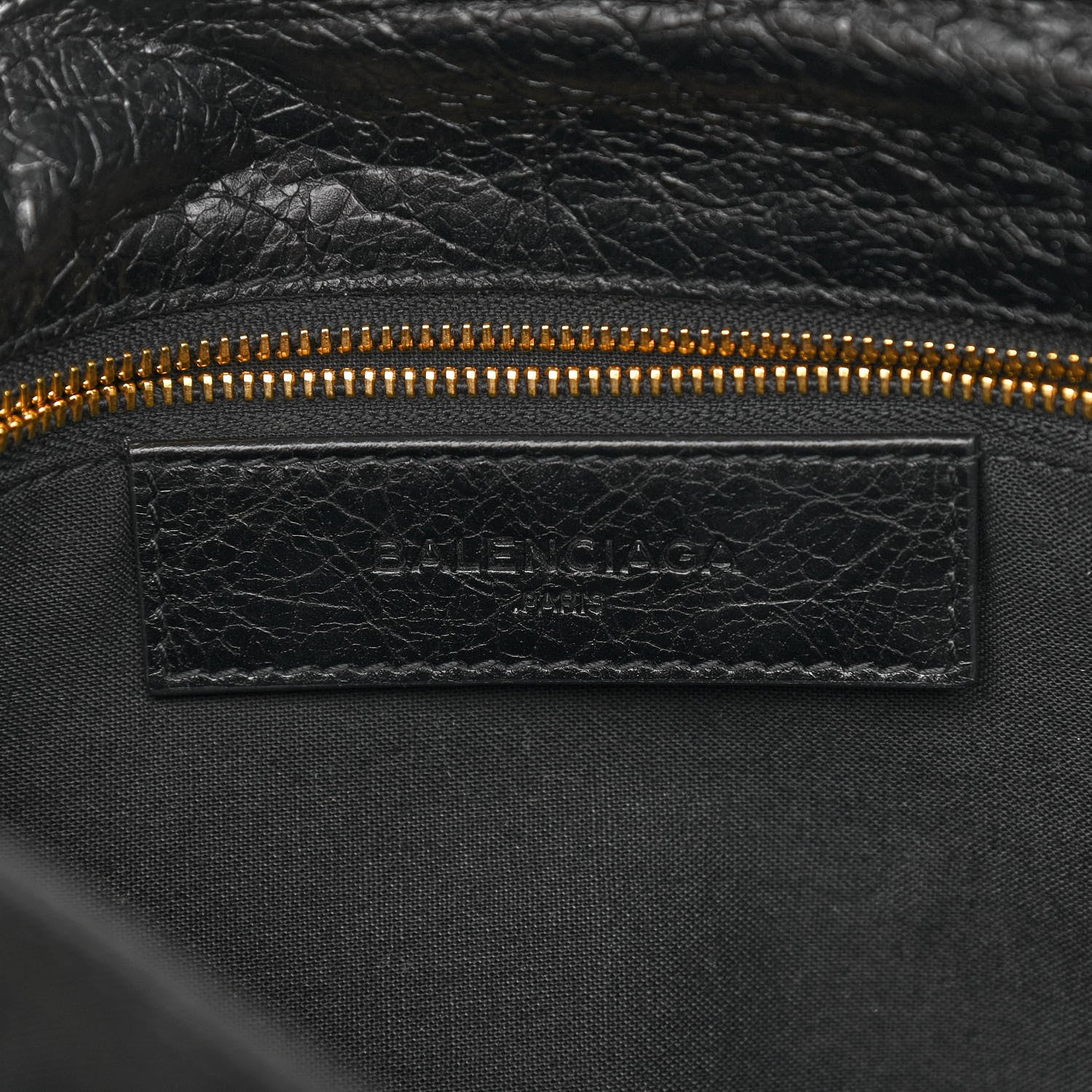 Balenciaga Agneau Giant 12 Gold Hardware Envelope Strap Clutch Black 5 of 9