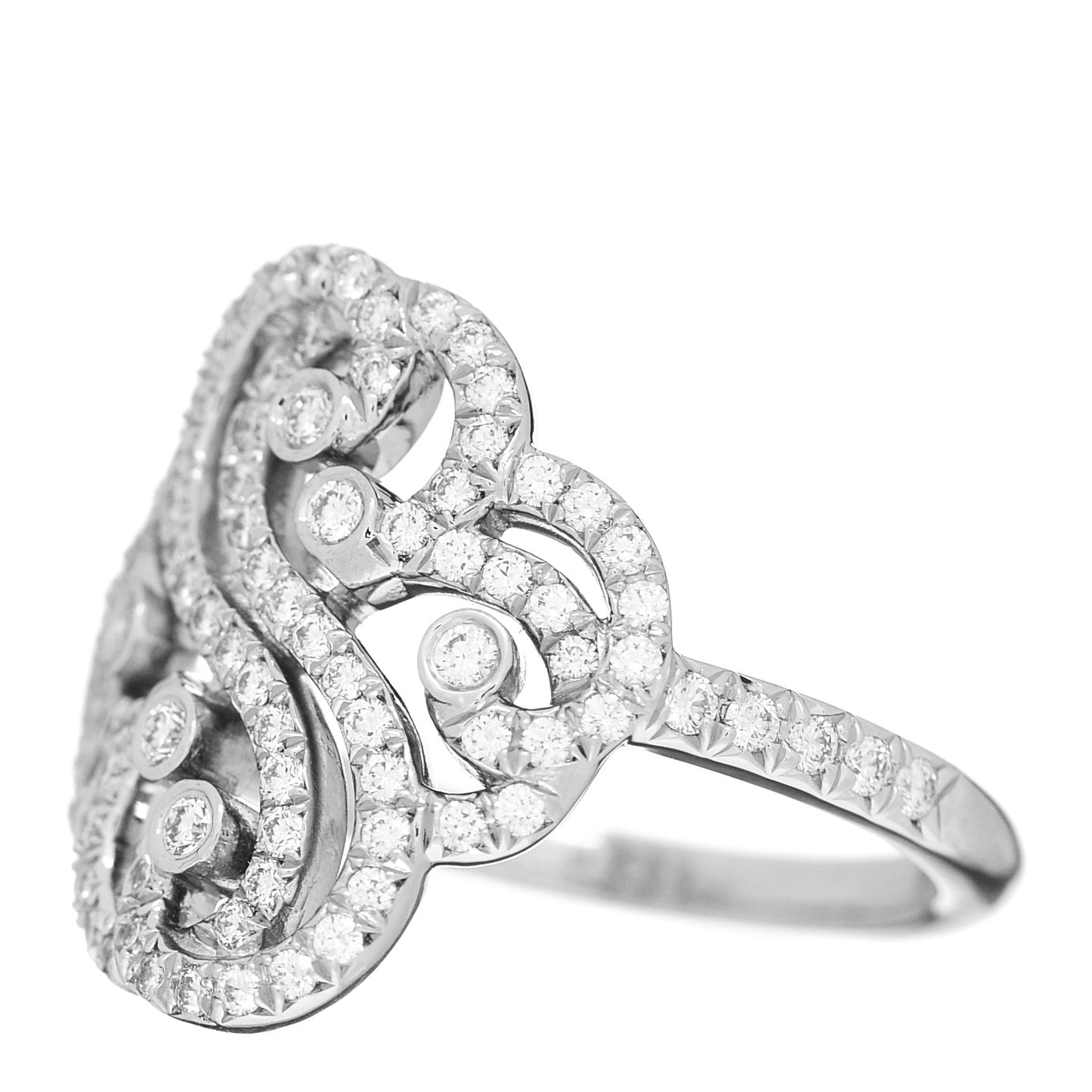 Platinum Diamond Enchant Double Heart Ring 52 6