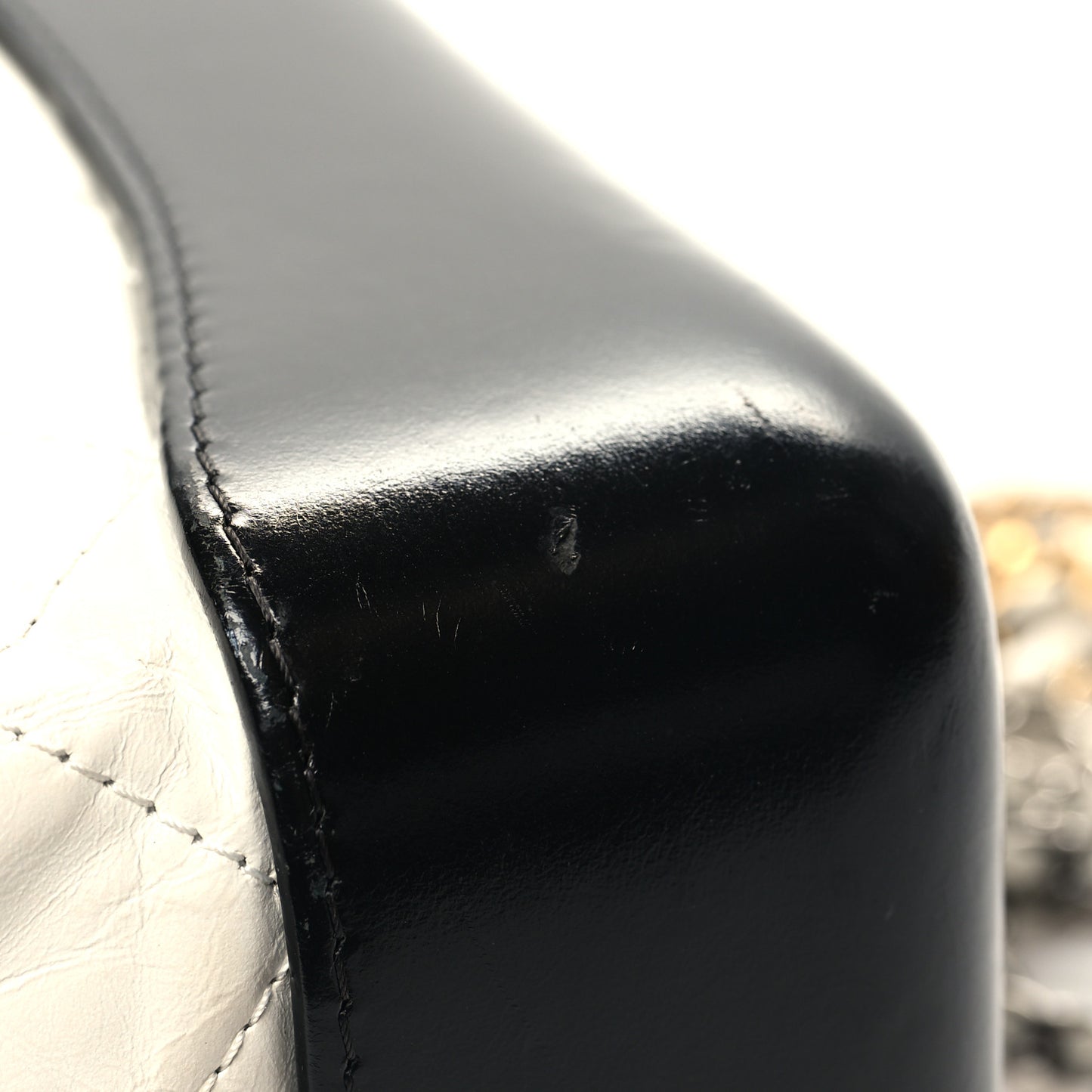 Aged Calfskin Quilted Small Gabrielle Backpack Black White
