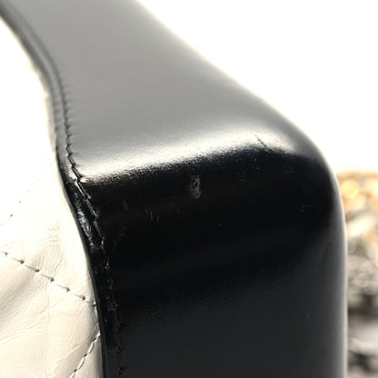 Chanel Aged Calfskin Quilted Small Gabrielle Backpack Black White 14 of 14