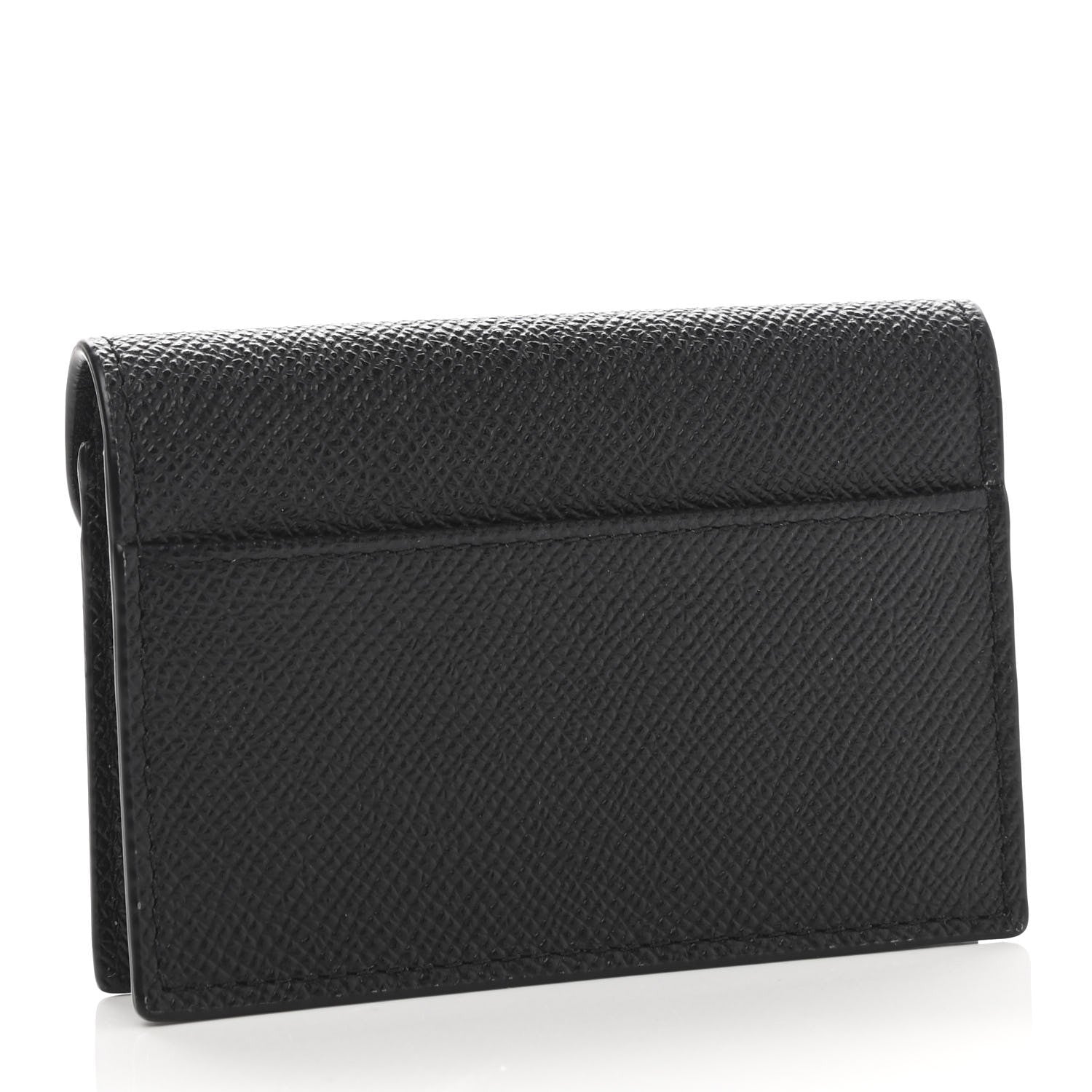 Christian Dior Grained Calfskin Saddle Card Holder Black 3 of 9