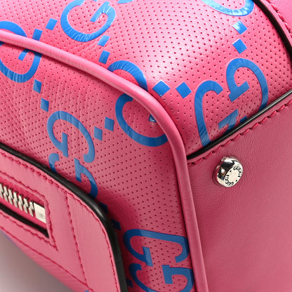 Gucci Calfskin GG Tennis Bi-Color Embossed Mini Duffle Bag Modern Fucsia Modern Blue 10 of 11