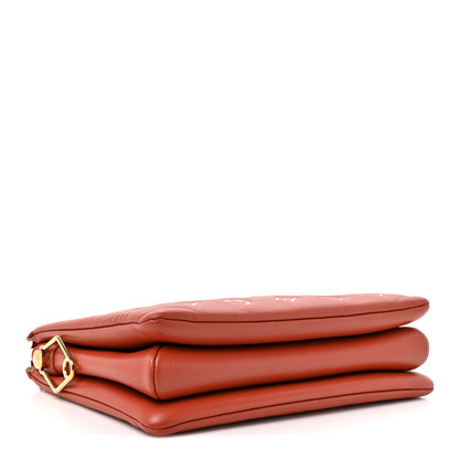 Louis Vuitton Lambskin Embossed Monogram Coussin PM Terracotta Brown 4 of 11
