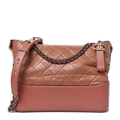 Chanel Aged Calfskin Quilted Medium Gabrielle Hobo Pink 1 of 8