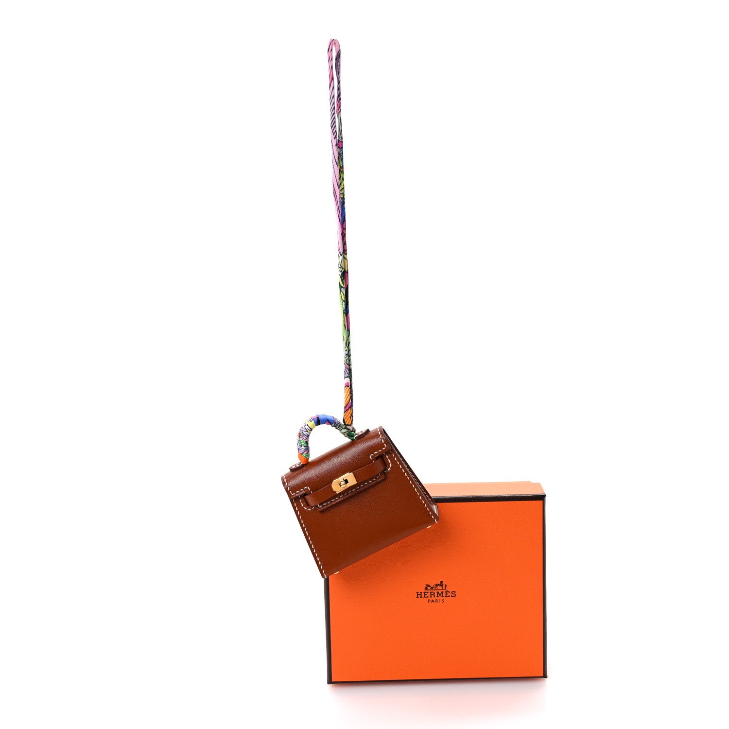 Hermes Tadelakt Mini Kelly Twilly Bag Charm Fauve 6 of 6