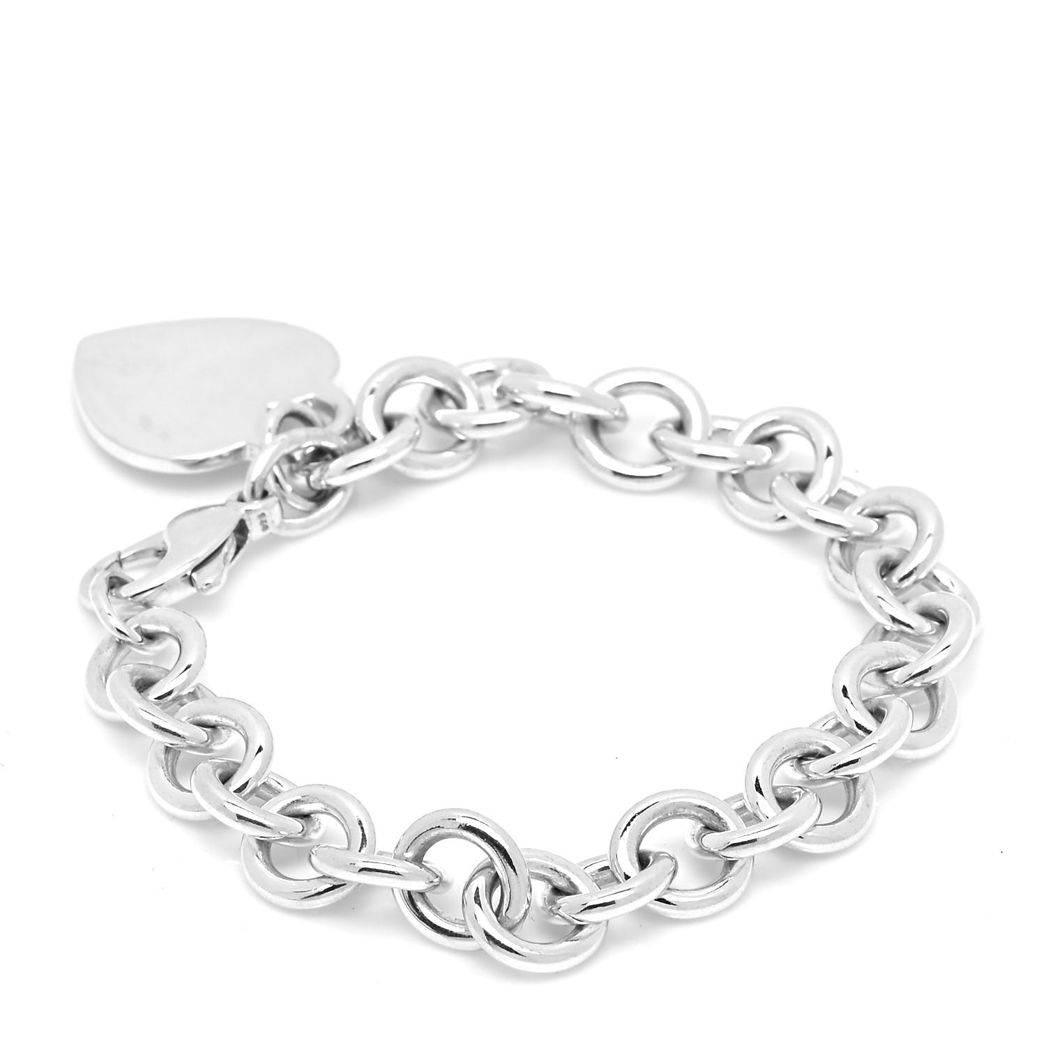 Tiffany Sterling Silver Heart Tag Charm Bracelet 3 of 4