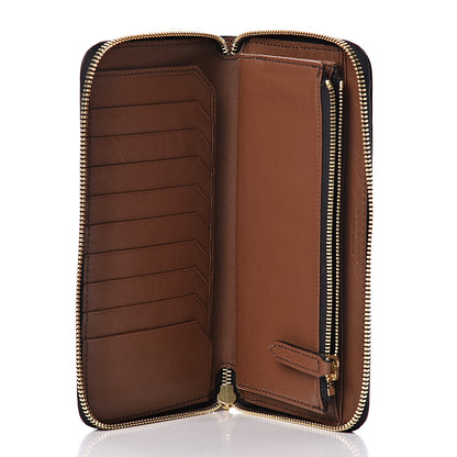 Burberry Signature Grain Calfskin Soft Renfrew Zip Around Wallet Tan 5 of 15