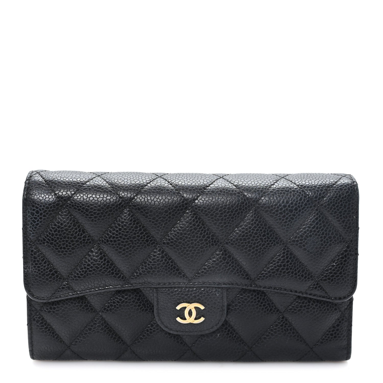 Chanel Caviar Quilted Large Flap Wallet Black 1 of 8