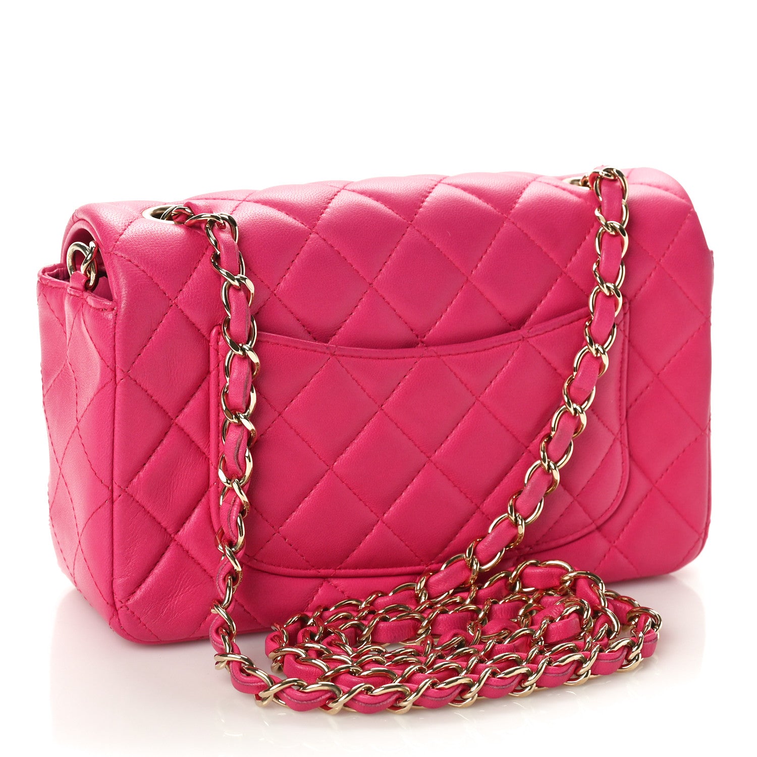 Chanel Lambskin Quilted Mini Rectangular Flap Pink 3 of 10