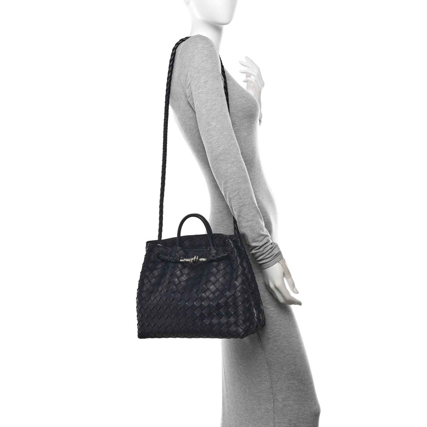 Nappa Intrecciato Medium Andiamo Shoulder Bag Space