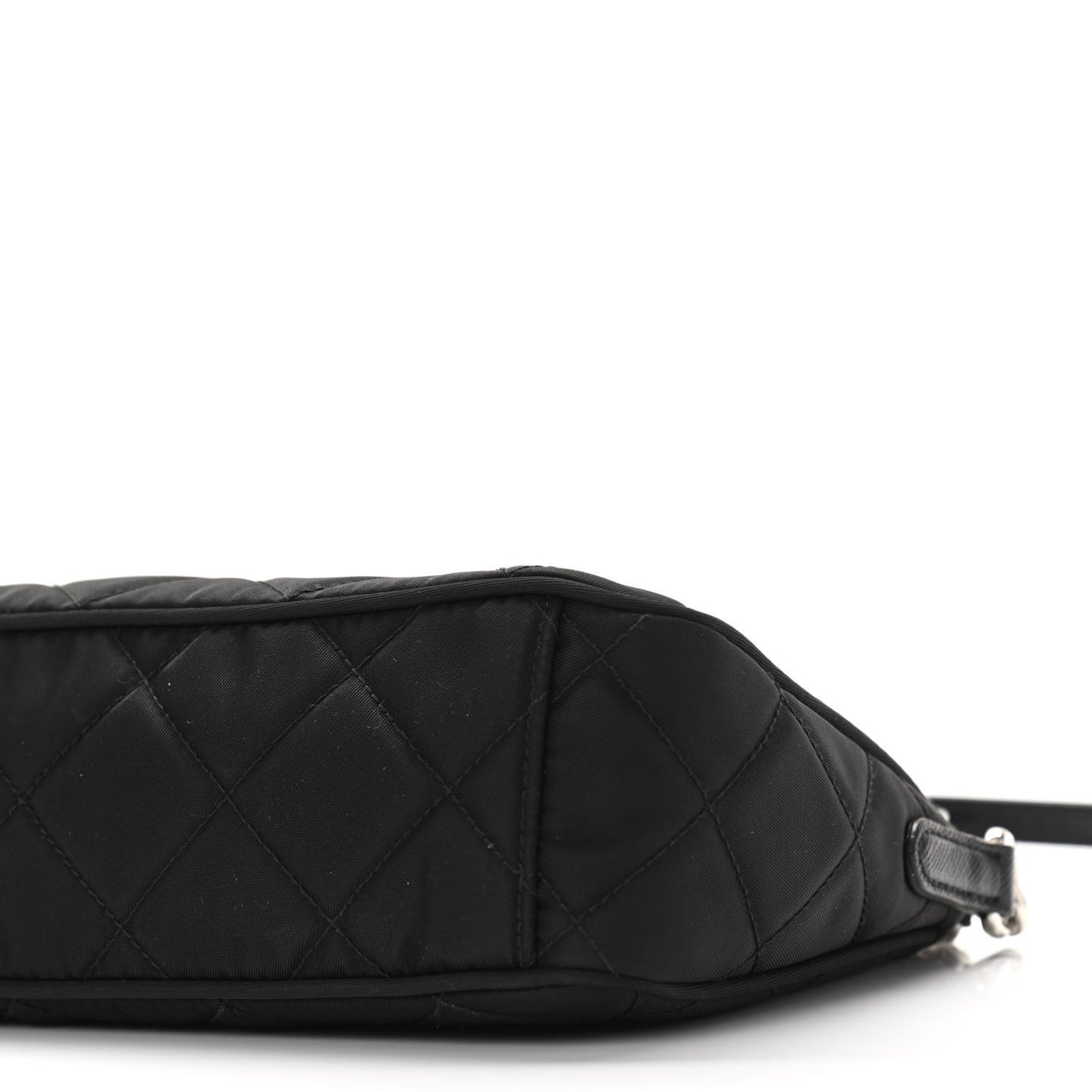 Nylon Tessuto Impuntu Quilted Crossbody Bag Black