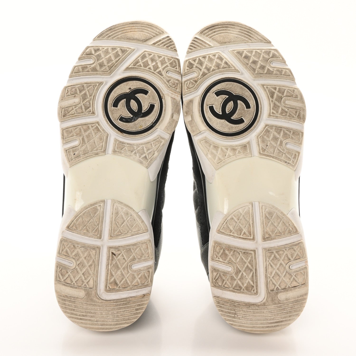 Chanel Fabric Suede Calfskin Quilted CC Sneakers 37 Dark Grey 6 of 8