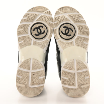 Chanel Fabric Suede Calfskin Quilted CC Sneakers 37 Dark Grey 6 of 8