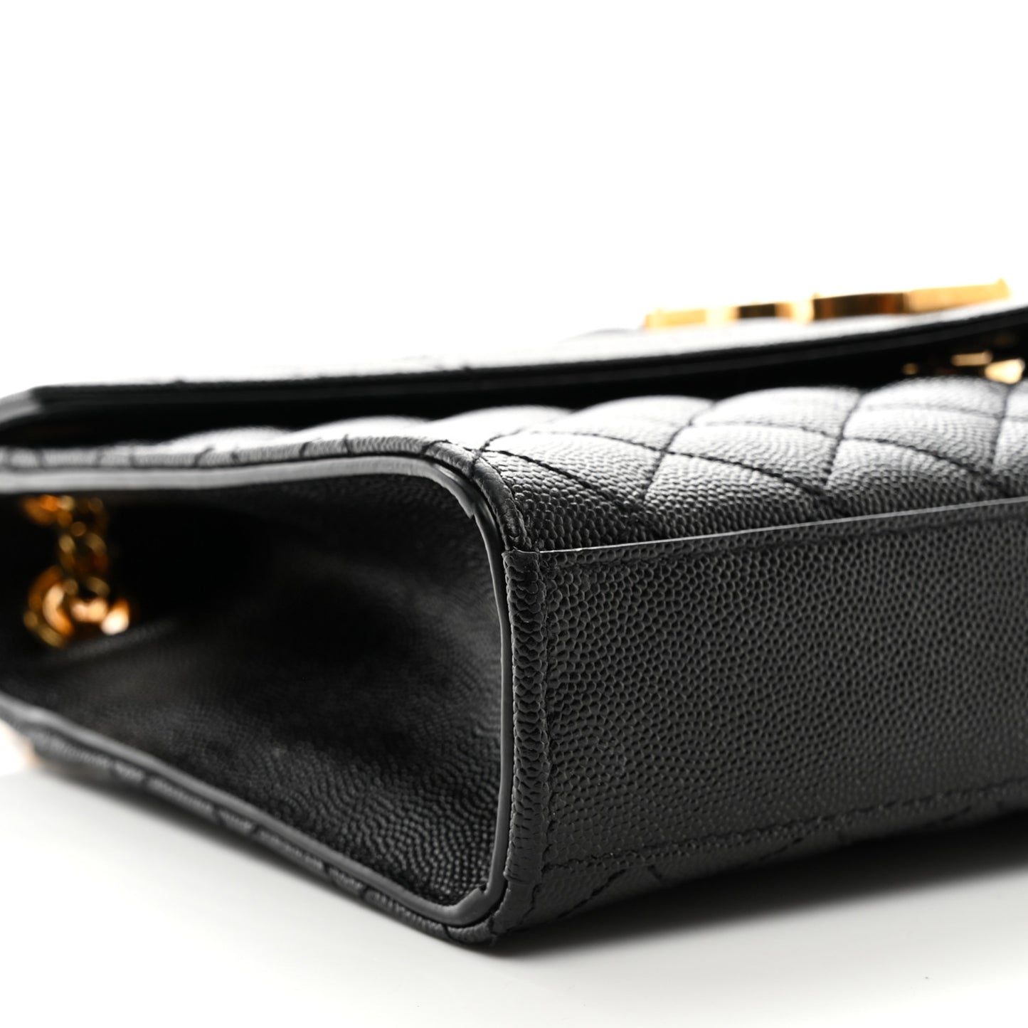 Grain De Poudre Textured Mixed Matelasse Triquilt Medium Monogram Satchel Black