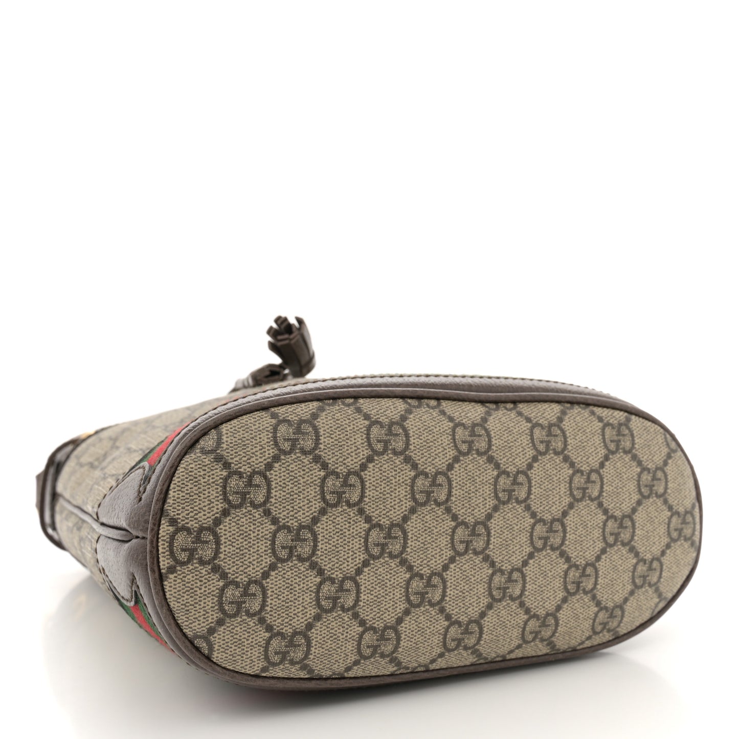 GG Supreme Monogram Web Small Ophidia Bucket Bag Brown