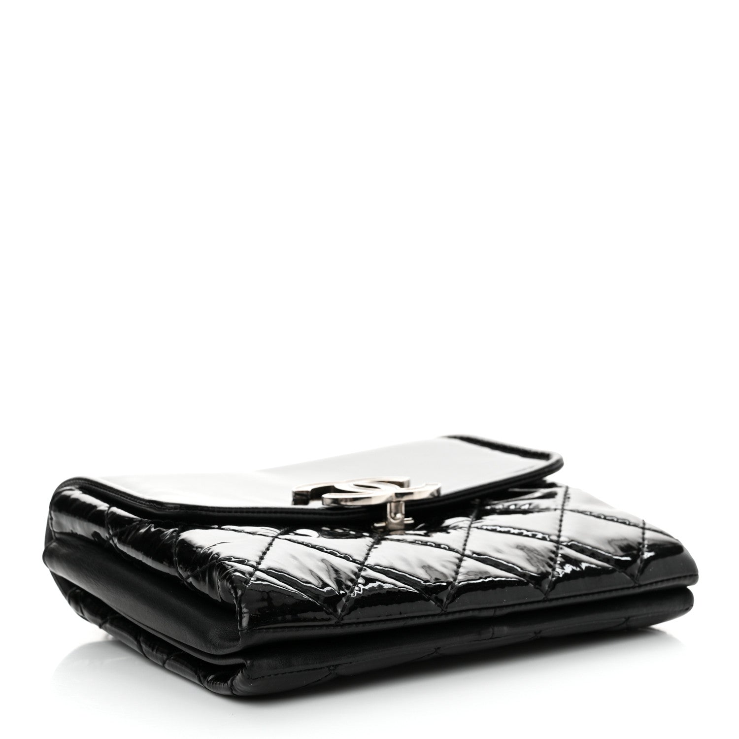 Chanel Patent Quilted Hamptons Flap Bag Black 4 of 12