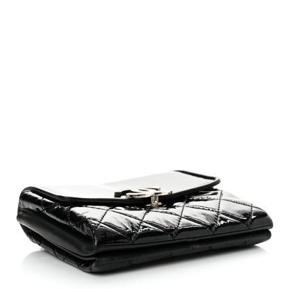 Chanel Patent Quilted Hamptons Flap Bag Black 4 of 12