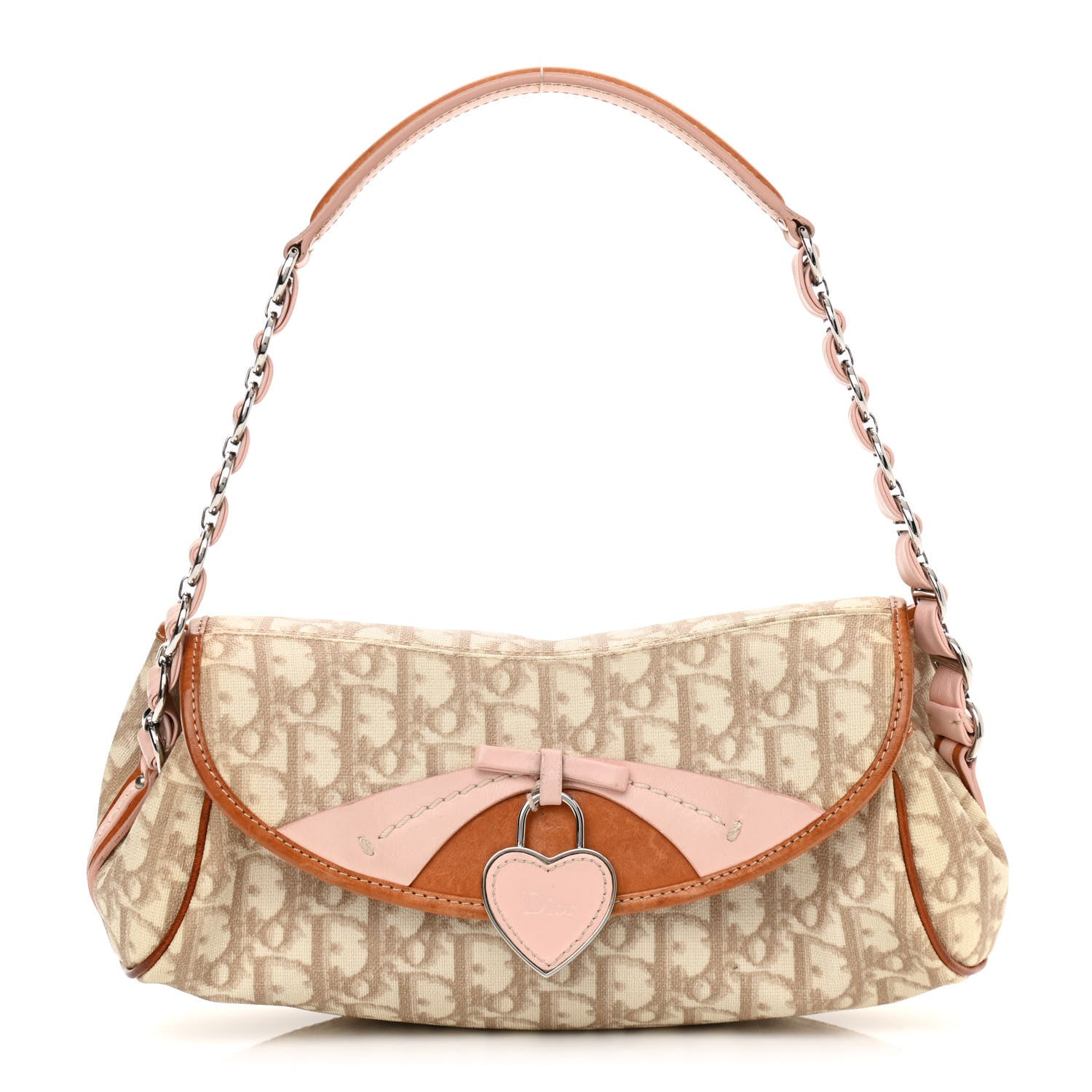 Christian Dior Monogram Romantique Trotter Flap Bag Beige Rose Clair 1 of 15